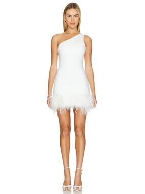 bahira mini dress LaMarque Bahira Ostrich-Feather Hem Mini Dress